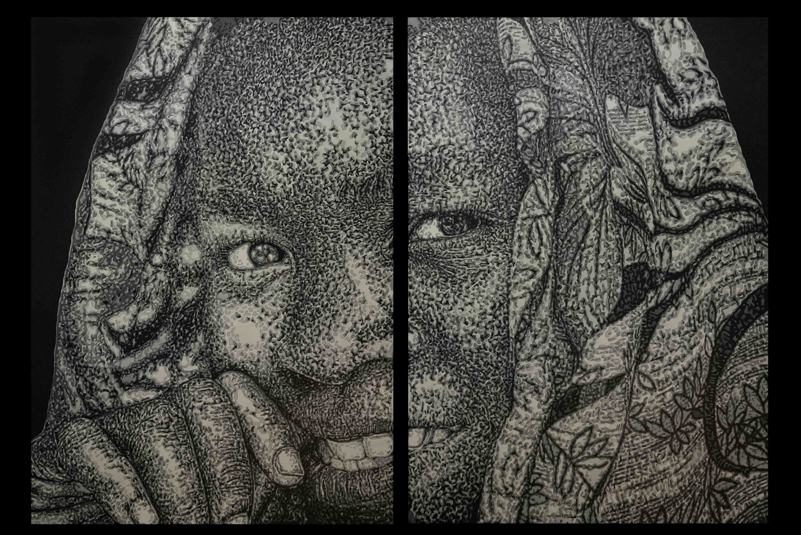 Sefa Çakır, 70cm x100cm x2 100cmx140cm, Kağıt üzerine marker